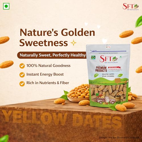 Image of SFT Yellow Dates Dry /Sukha Khajoor (Pila Chuara) 1 Kg