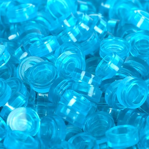 Etarnfly 2800PCS Pixel Bricks, 1X1 Classic Round Plates Building Blocks Parts and Pieces - Pixel Arts Dots Bulk Studs Accessories Kit Compatible with Major Brand 98138, Transparent Blue