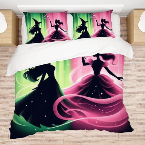Allenjoy Twin Size Witch Comforter Set Girls Friendship Bed Bedding Sets Bedroom Decor with 1 Pillowcase SC00006-005