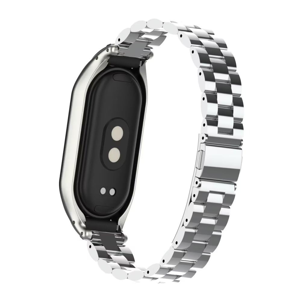 nuosiweilang Bracelet Compatible with Xiaomi Mi Band 8 Strap Metal Stainless Steel Replacement Wristband WatchBand Accessories for Xiaomi Smart Band 8 - Image 3
