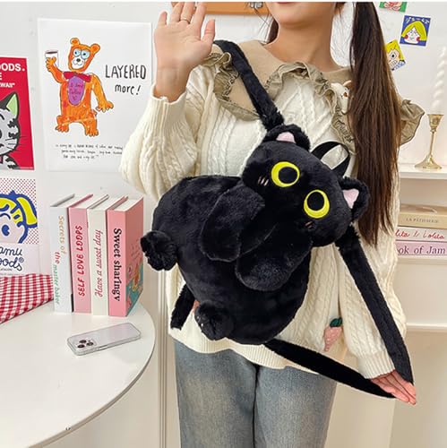 Image of Black Cat-Shaped Backpack-Novelty Fashion Backpack for Travel, Daily Carry& Festivals(Black Cat)
