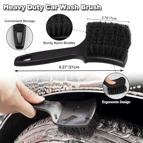 7Pcs Car Wheel Brush kit, Tire Brush, Wheel Cleaner Brush, Soft-bristled Rim Cleaner Brush, Tire Shine Applicator Pad, Car Detailing Brushes, Wheel Brushes for Cleaning Wheels,Tires - Image 5