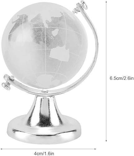 Miniatura 2 de Esfera de cristal mágico, globo del mundo giratorio con soporte, mapa del mundo giratorio de la tierra de cristal, esfera redonda pequeña para
