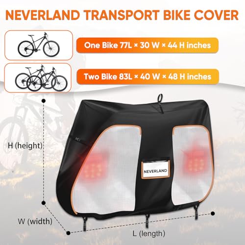 NEVERLAND Bike Cover for Transport 1 Bike Waterproof Visible Tail Lights - image 2