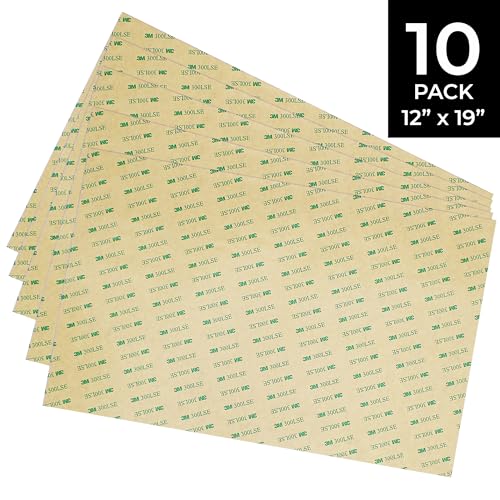 Image of 3M 9474LE 300LSE Double Sided Adhesive Transfer Tape. Pack of 10 Sheets 12 inch x 19 inch