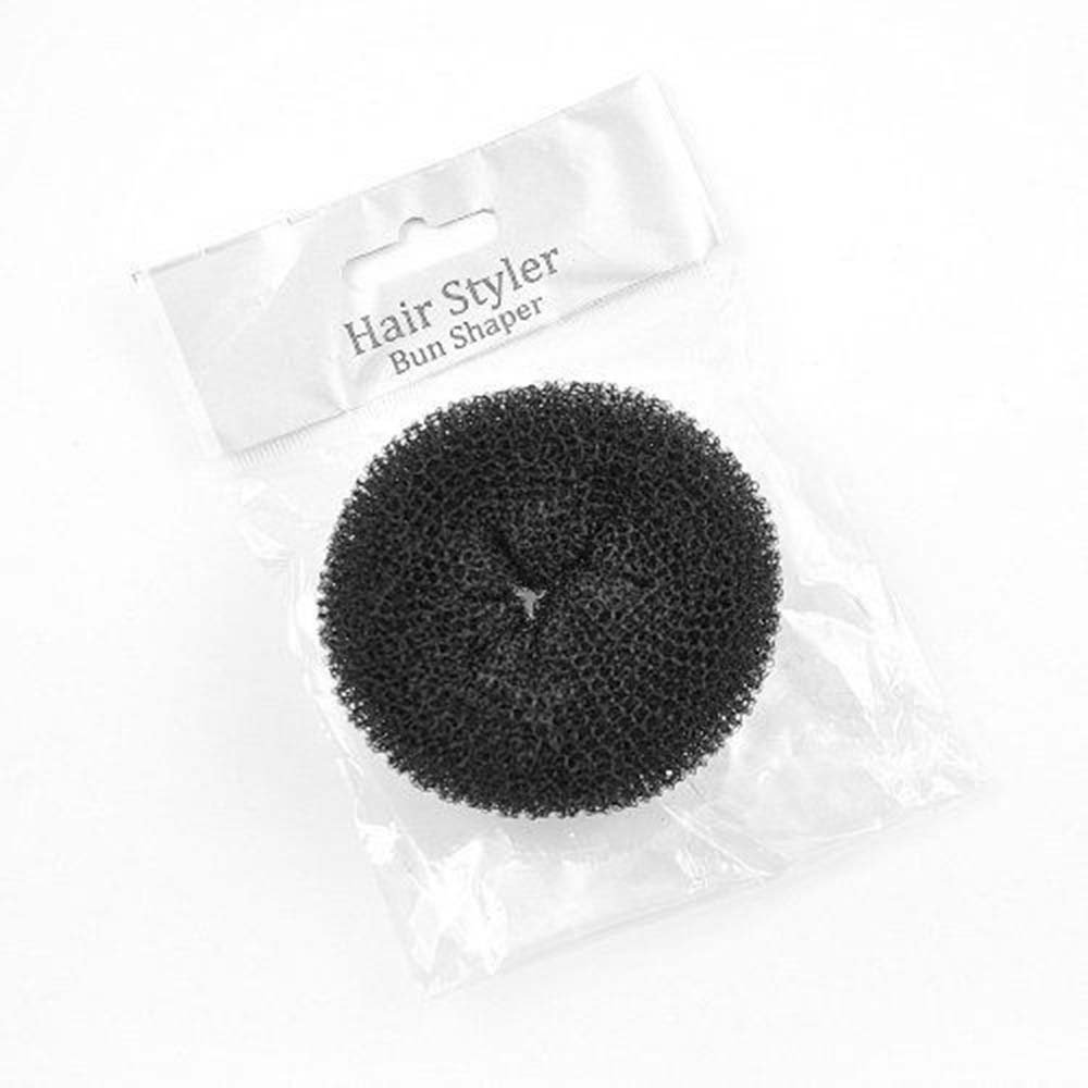 1 Count (Pack Of 1) Hair Bun Donut Ring Shaper Maker Styler Shaper S Black Brown Blonde Doughnut (Black)