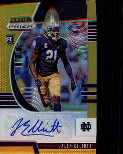 2020 Panini Prizm (NFL) Draft Picks Refractor Gold Autograph #187 Jalen Elliott Auto SER10 Notre Dame Fighting Irish RC Rookie Officially Licensed by NLFPA and Collegiate Football Trading Card