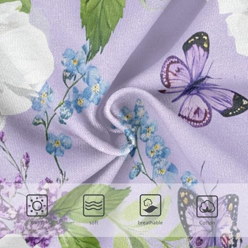 Girls Underwear Toddlers 2t Cotton Panties Little Girl Cartoon Kids Briefs Undies Watercolor White Purple Flowers3