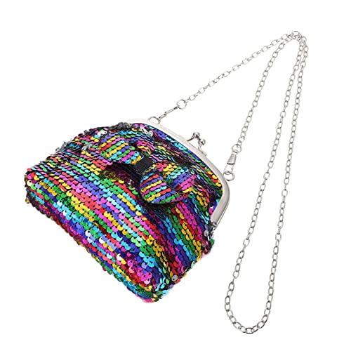 VANZACK 1pc Shiny Sequined Bowknot Shoulder Bag Portable Purse for Girls for and Outings Stylish Handbag Capacity