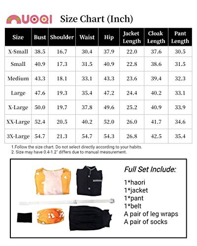 Nuoqi Zenitsu Cosplay Outfit Zenitsu Agatsuma Cosplay Costume Anime Kimono Uniform Halloween Costume Xl Yellow #TOP4