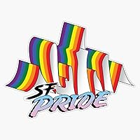 Vista 1 de Sf Pride Synthwave LGBT - Calcomanía de vinilo para parachoques (5 pulgadas)