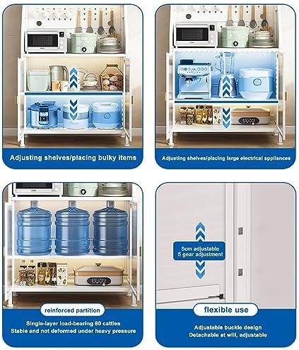 Versatile White Kitchen Storage Cabinet - Space-Saving Baker Rack & Microwave Stand with Flip Door & Pegboard, Perfect for Kitchen, Dining, Living Room - 30in/76cm