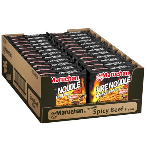 Image of Maruchan Ramen Noodle Soup, FIRE Spicy Beef Flavor - Japanese-Style Instant Noodles, Quick & Easy Meal for Kids, Students & Busy Families - 3 Oz. (22 Pack)