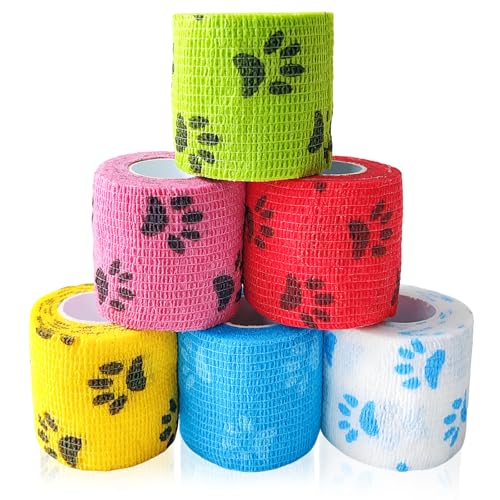 6 Pack Paw Print Vet Wrap