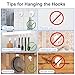 Adhesive Hooks Hanging Ceiling & Wall: Heavy Duty Damage-Free No-Drill Removable Self-Stick Wall Hook 6Pack White Hanger Plants Lights Bags Towels Clothes for Doors Cabinets Showers Bathrooms