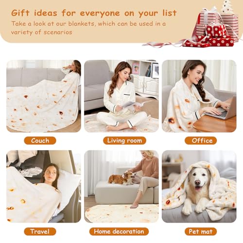 Image of Tortilla Blanket for Adult, 71 Inches Tortilla Blanket Adult Size, Throw Funny Blankets, Giant Round Food Throw Blanket for Bed, Couch