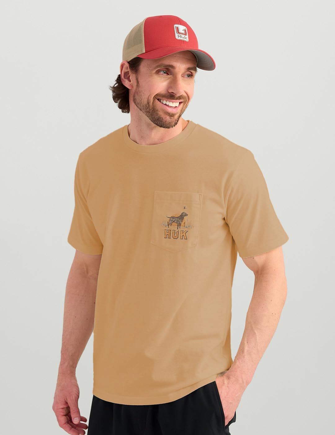 HUK Mens Pocket Tee, Comfortable Performance Fishing Short Sleeve T-Shirt with Chest Pocket - Image 3