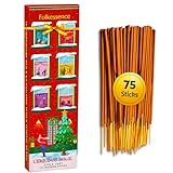 Folkulture Christmas Incense Sticks for Home | Pack of 75 Natural & Non-Toxic Incense for Cleansing | Organic Apple Tart Scent | Xmas Gifts for Her | Christmas Magic