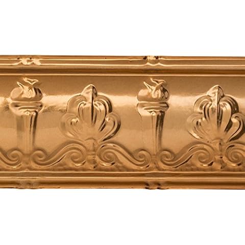 Great Lakes Tin Superior Copper Crown Molding - 6 inch Sample - Perfect for DIY and Home Renovation Projects - Easy to Install Cover