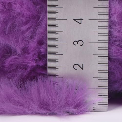 Image of NICEEC 2 Skeins Faux Fur Yarn Super Soft, Chunky & Fluffy, Eyelash Yarn for Crochet & Knitting (Total Length 70yds,3.53oz) - Violet