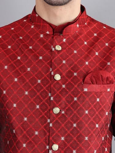 Image of Uri and MacKenzie Men's Silk Blend Kurta Pajama with Designer Ethnic Nehru Jacket /Modi Jacket
