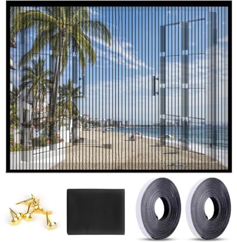 Catálogo para Comprar On-line Mosquiteras que Puedes Comprar On-line. 45 HBKUUY Mosquiteras para Ventanas, Mosquitero para Ventana con Cinta Adhesiva, 100x120cm Cortina de Mosquitero para Ventana, Chincheta y Cinta Mágica,Fácil De Instalar (100x120cm)