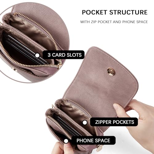 Image of BOSTANTEN Vegan Leather Small Crossbody Bags for Women Designer Cell Phone Bag Wallet Purses Adjustable Strap, A-06-purple Lavender, Small, Small Crossbody Bags for Women