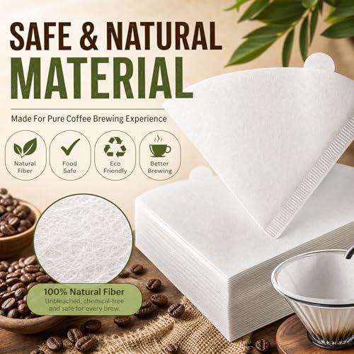 Image of LUVINA Coffee Filter, Cone Coffee Filters 2, Pour Over Coffee Filter for v60 Coffee Dripper and Drip Coffee Maker, 1-4 Cup, Disposable Natural Unbleached Size 02 (100, Coffee Filter Paper White)