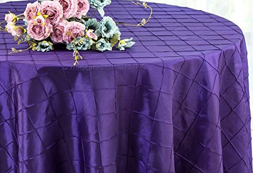 108 Inch Round Pintuck Seamless Taffeta Tablecloths Table Cover Linens for Wedding Party Banquet Events - Regency