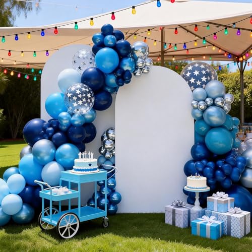 Image of Navy Blue Balloons, 50 Pcs for Boys Birthday Baby Shower Retirement Party