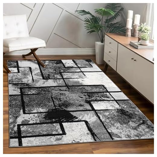 Matta Vardagsrum Modern Stor Matta Abstrakt Tavla Look Svart Grå Antracit, Grösse:60x100 cm