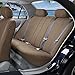 FH Group Car Seat Covers Light Breathable Durable Seat Cover Flat Foam Padding Cloth Full Set Taupe Car Seat Covers, Airbag & Split Ready Universal Fit Interior Accessories for Cars Trucks and SUVs