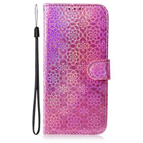 Phone Case for iPhone 14 Pro Case, iPhone 14 Pro Wallet Case, Slim Shockproof Bling Glitter Sparkle Diamond PU Leather Flip Cover Card Holder Wrist Strap Protective Cases for iPhone 14 Pro Pink Cover