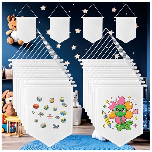 TTXXLL 20pcs Blank Canvas Banner 10.82"x15.74" | 12oz Fabric Canvas
