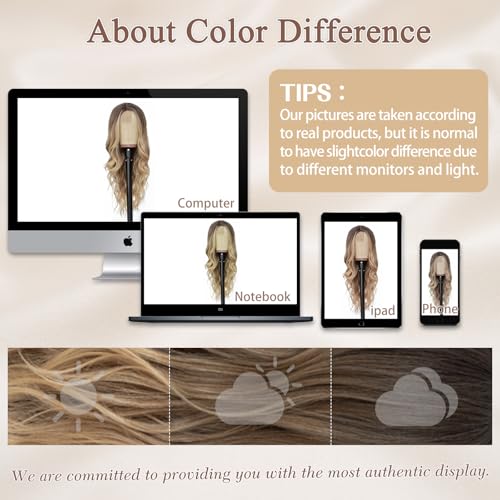 nayoo long ombre blonde wavy wig for women 26 inch middle part curly wavy wig natural looking synthetic heat resistant fiber for daily party use ombre blonde