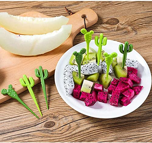 Image of Street27 10Pcs Cute Animal Bento Forks - Dessert & Cake Forks (6pcs Cactus)