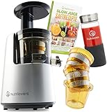 *NUOVO* NUTRI-PRESS NO.1 Spremiagrumi lento con 3 filtri per succhi, frullati, ghiaccio di frutta - Molto silenzioso e 100% senza BPA - Spremiagrumi elettrico per frutta, verdura, sedano
