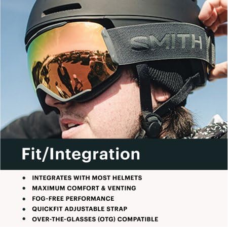 Miniatura 3 de SMITH Reason OTG Snow Goggles  Adult Ski & Snowboarding Goggles with Carbonic-X Lens & 100% UV Protection  for Men & Women