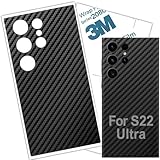 S22 Ultra Skin Wrap 3M Film Protective Back Glass Galaxy S22 Ultra Decal (Carbon Fiber) - Image 1