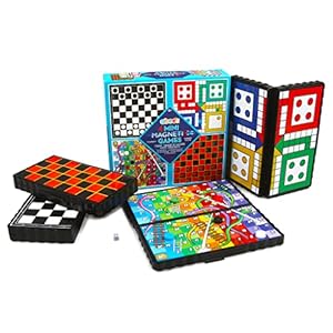 abeec 4 Mini Magnetic Games – 4 x Travel Games Includes Chess, Snakes And Ladders, Ludo & Draughts – Plane Activities For Kids – Travel & Pocket Games – Mini Travel Games