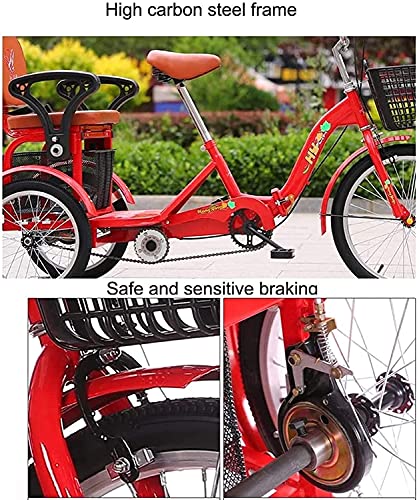 Triciclo Plegable para Adultos con Asiento y Canasto miniatura 6
