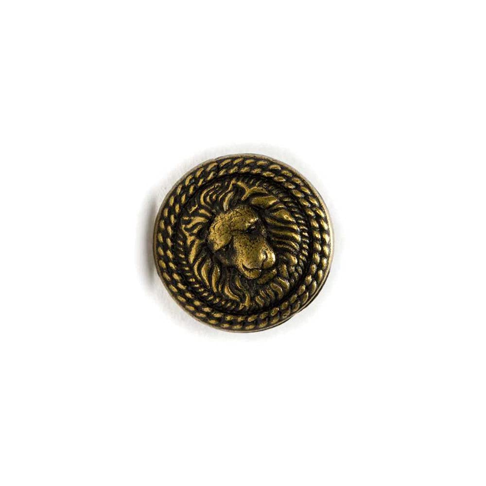 5pcs Vintage Lion Pattern Shank Metal Button Round for Sewing Clothing Suits Blazer Jacket Uniform Handwork (Dark Gold, 18mm)