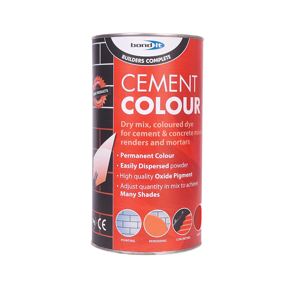 Bond-It Builders Complete BDH060R Brick Red Powdered Cement Dye (1 Kg) - Colours Mortar, Brick, Pointing, Render and Concrete Toner