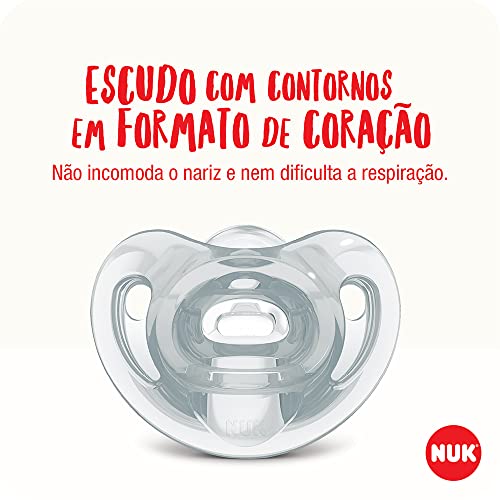 NUK Kit C/ 2 Chupetas Sensitive Soft Fashion 100% Silicone Neutral S1