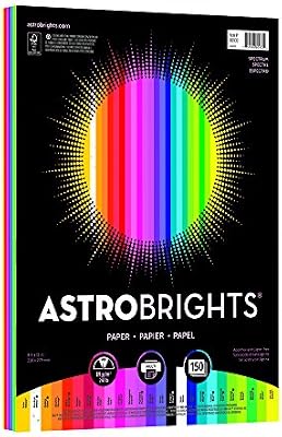 Neenah Paper Astrobrights Color Paper, 8.5” x 11”, 24 lb/89 gsm, Spectrum 25-Color Assortment