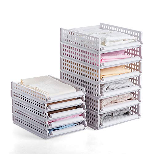 Youkap Almacenamiento de Organizador de armarios apilable de armarios, Caja de Almacenamiento Desmontable de plástico, tamaño; 13.3" x 11" x 2.3", Paquete de 2