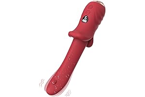 SHOOBAM Realistic Tongue Vibrator Dildo - Vibrating G Spot Vibrators with LCD Display