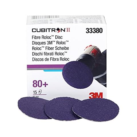 3M Cubitron II Roloc Fibre Disc, 786C, 33380, 2 in, 80+, 15 discs, Used for Automotive Grinding, Weld Blending, Deburring Cover