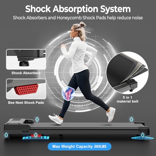 Image of Walking Pad Treadmill for Home - Under Desk Treadmills Mini Portable Walking Running Machine Slim Compact Small Lightweight Motorized Electric Treadmill with Adjustable Speed Remote