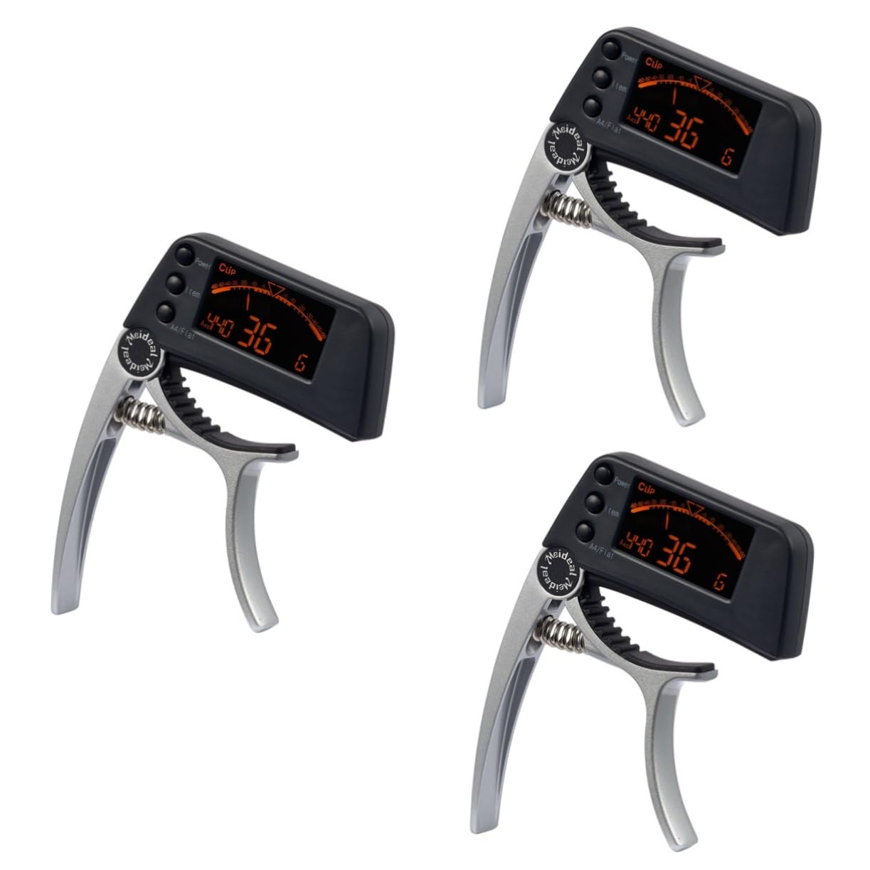 HEMOTON 3stücke Elektronisches Stimmgerät Und Kapodaster Für Akustik-gitarre Ukulele Und Banjo Präziser Clip Tuner Mit Lcd-anzeige Silber